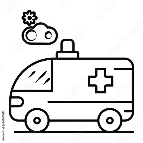 Ambulance vector icon illustration photo