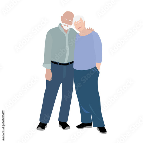 Eldery happy couple. Grandmother and grandfather