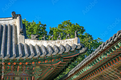 Roof of the Imperial Palace in Seoul in Oriental style
