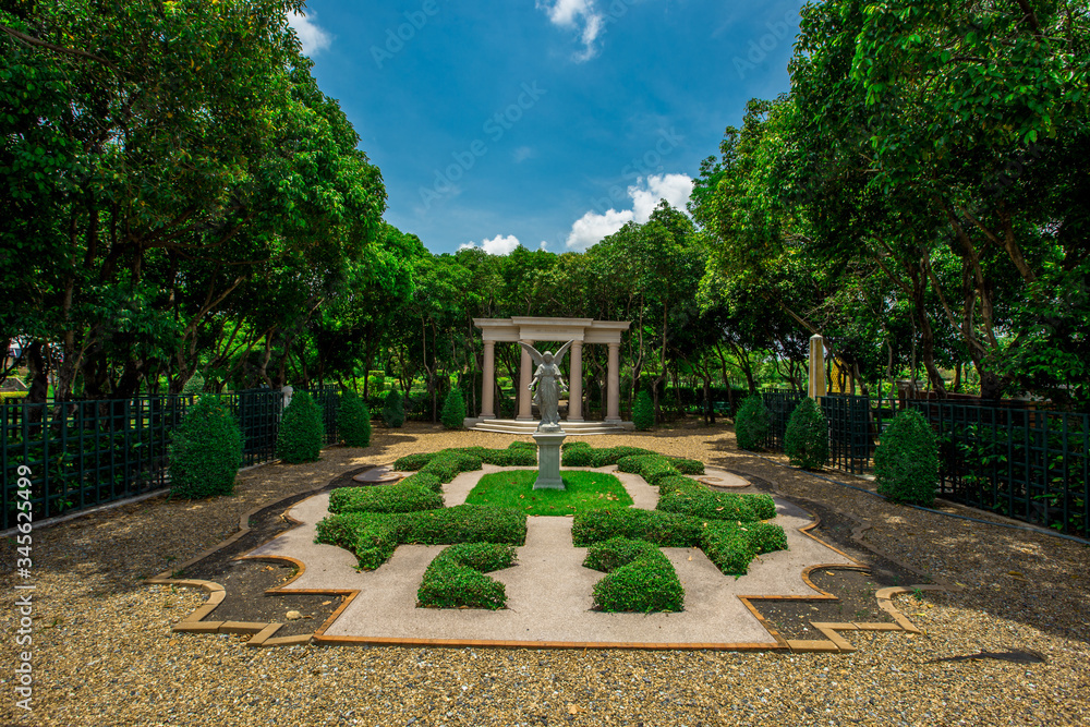 Public Park (Suan Luang Rama 9) - Bangkok: 3 May 2020, atmosphere in the park, people come to sit, walk, exercise, during the day, in Nong Bon Prawet District, Thailand