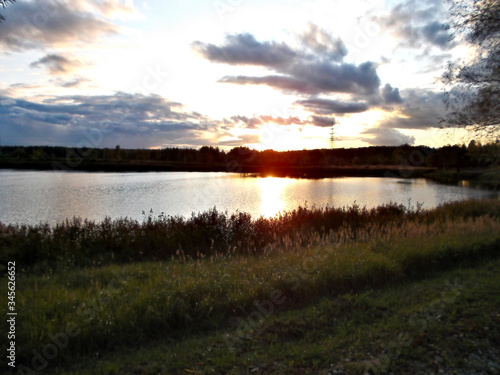sunset over lake
