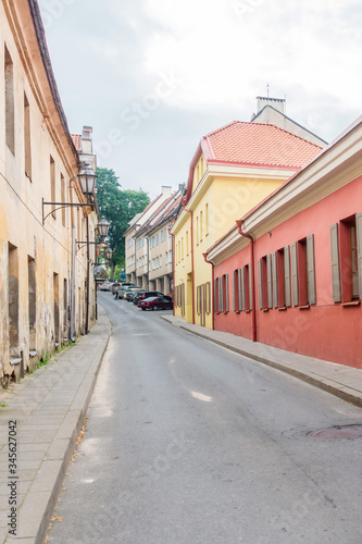 VILNIUS, LITHUANIA - September 2, 2017: Street view of downtown in Vilnius city, Lithuanian © ilolab