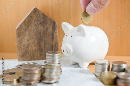 piggy bank and money