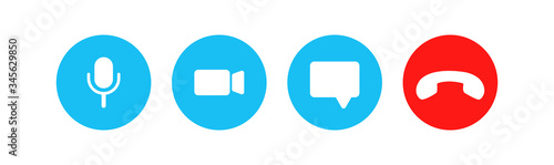 Video cal icon set for template online video