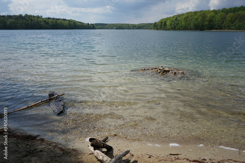 Crystal clear Peetschsee located in Stechlin conservation area, Brandenburg Germany              photo