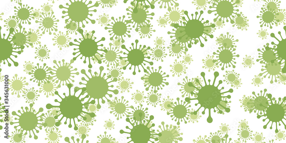Seamless pattern coronavirus isolated on white background. Vector illustration.