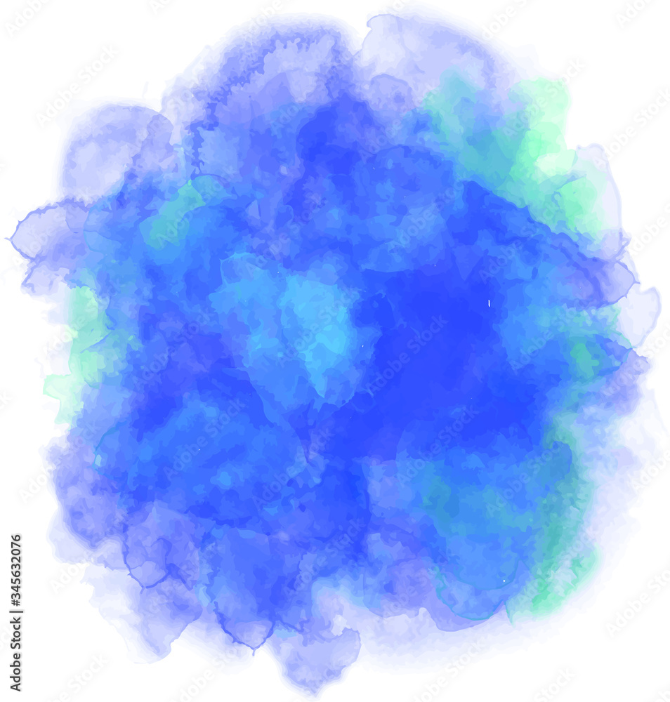 watercolor blue vector. Paint splash texture for background. 