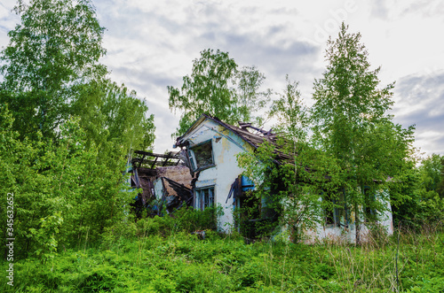 Destroyed building in a forest area © Serg_Zavyalov_photo
