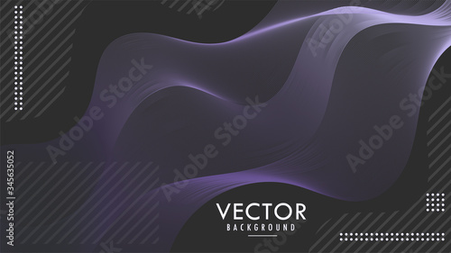 Hair Strands Shape. Purple, Violet Gradient Color. Background Graphic Design Vector Template EPS10