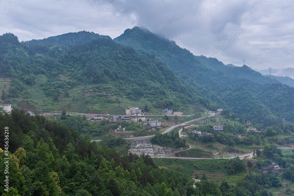 Beautiful view of country side from Wulong in Chongqing, China.