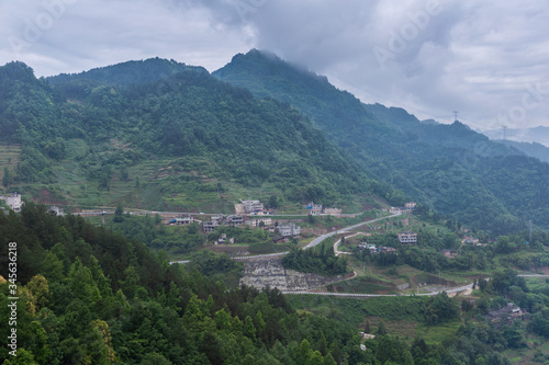 Beautiful view of country side from Wulong in Chongqing  China.