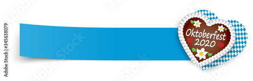 blue sticky paper with gingerbread heart Oktoberfest 2020