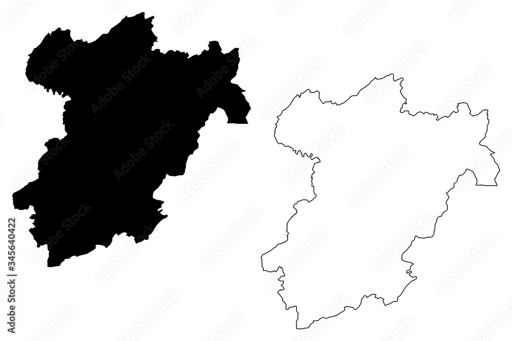 Obraz premium Ilustracja wektorowa mapa Capellen kanton (Wielkie Księstwo Luksemburga, Podziały administracyjne), szkic bazgroły Mapa Capellen
