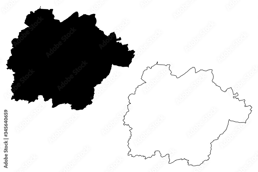 Obraz premium Mersch canton (Grand Duchy of Luxembourg, Administrative divisions) map vector illustration, scribble sketch Mersch map