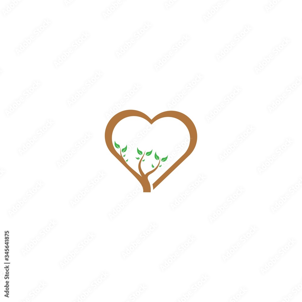 Love tree with heart leaves vector illustration Love tree with heart leaves vector illustration