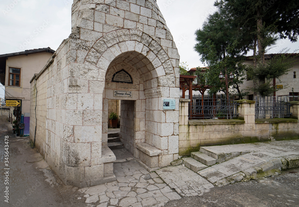 The historic Sarımiye mosque in the center of Antioch, the mosque on the same street as the Church, the Brotherhood of religions