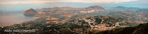 Schilderij op canvas Amazing view seen from Erice Mountain, Sicily, Italy