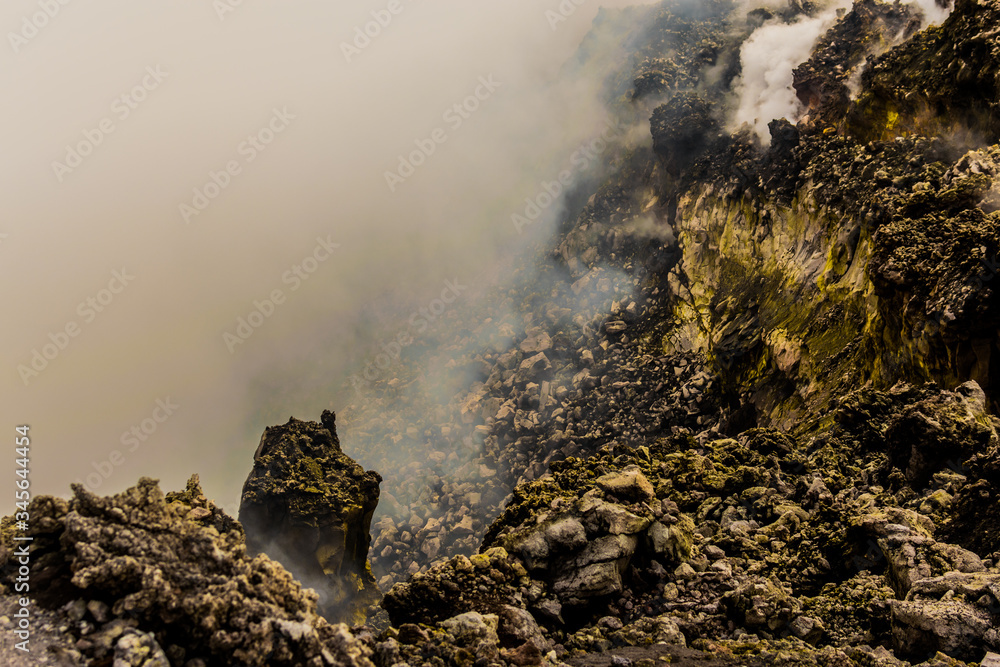 Etna volcano, Sicily, Italy. Marslike or Moonlike mountain landscape