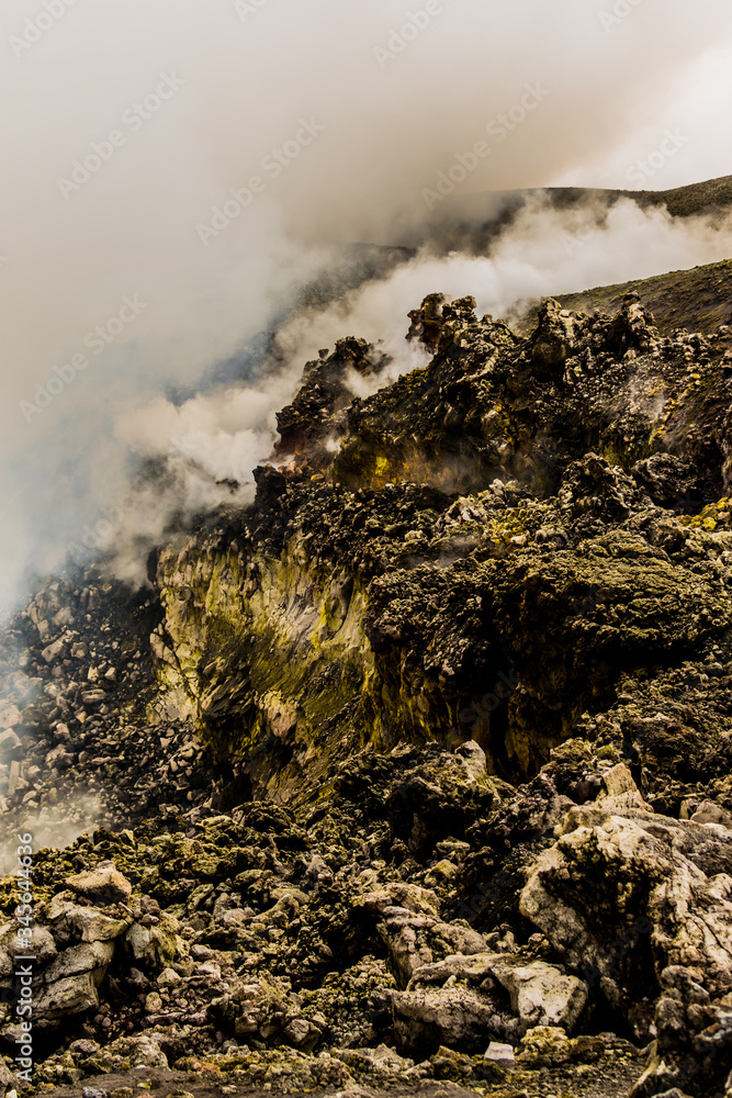 Etna volcano, Sicily, Italy. Marslike or Moonlike mountain landscape