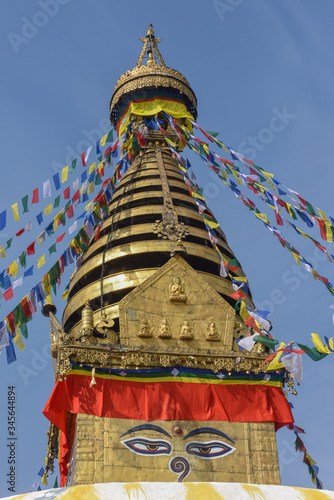 The temple of Swayambhunath at Kathmandu in Nepal