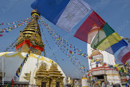 The temple of Swayambhunath at Kathmandu in Nepal