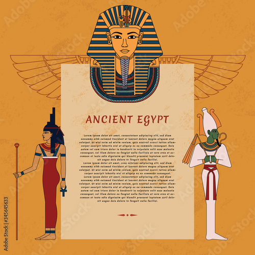 Ancient Egypt template with place for text.