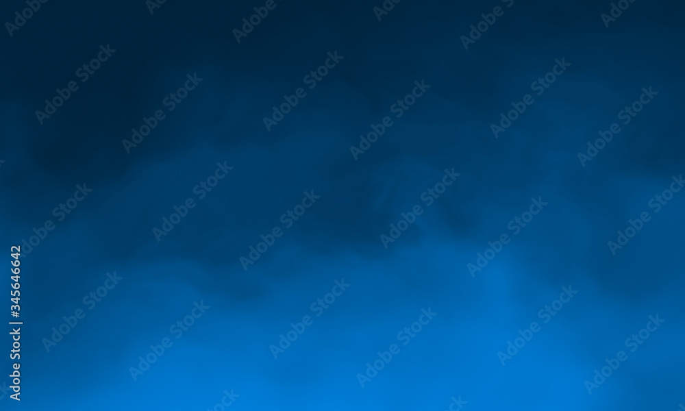 Blue smoke Isolated on black color dark horror background. Use for concept design Halloween Spooky night.