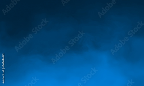 Blue smoke Isolated on black color dark horror background. Use for concept design Halloween Spooky night.