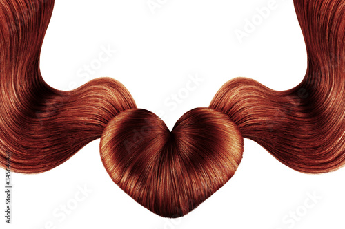 Hair heart on white  isolated. Henna doughnut bun
