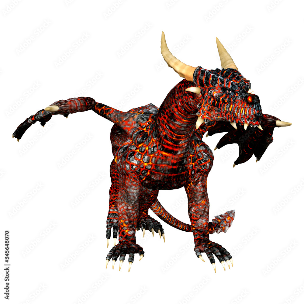 3D Rendering Fairy Tale Dragon on White 3D Rendering Fairy Tale Dragon on White