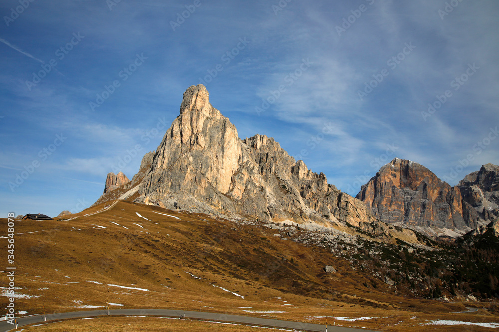 Passo di Giau, Gebirgspass in den Dolomiten, Provinz Belluno, Italien, Europa