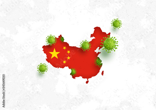 Coronavirus Covid-19 China Flag Map Illustration