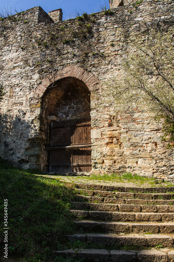 Ancient gate in Roumeli Hissar Castle in Istanbul. Turkey