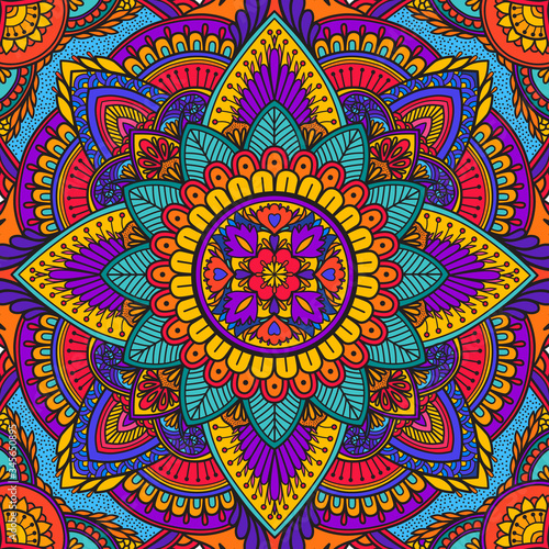 Beautiful print for a scarf, hand-drawn mandala