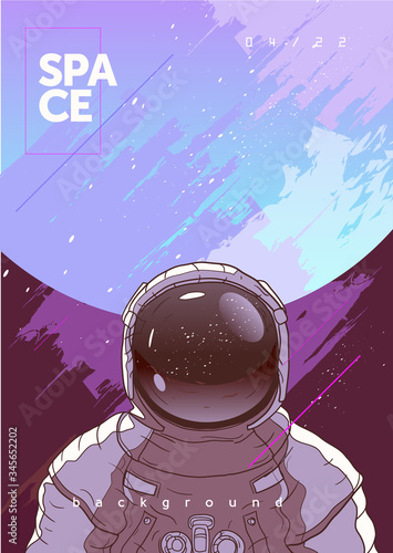 Obraz na płótnie Vector illustration of space and planets