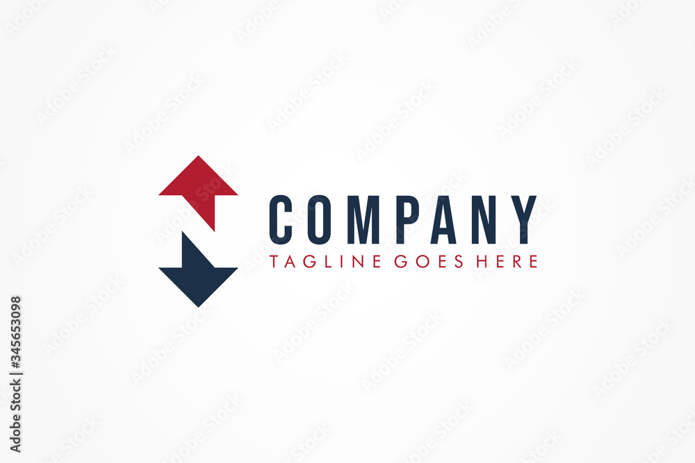 Abstract Initial Letter N Logo. Red Arrow Up and Blue Arrow Down with Negative Space Letter inside. Usable for Business and Technology Logos. Flat Vector Logo Design Template Element. Abstract Initial Letter N Logo. Red Arrow Up and Blue Arrow Down with Negative Space Letter inside. Usable for Business and Technology Logos. Flat Vector Logo Design Template Element.