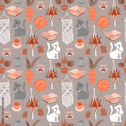 Cozy hand drawn vector set of elements.