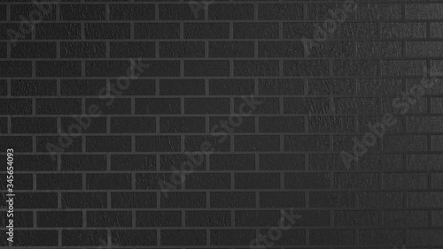 Black brick wall texture background, dark and grunge wall stone concrete texture background.