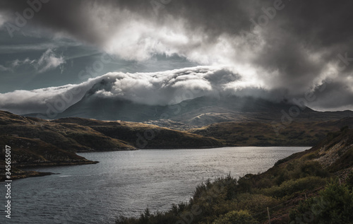 Quinag Mountain Range Capped in Clouds