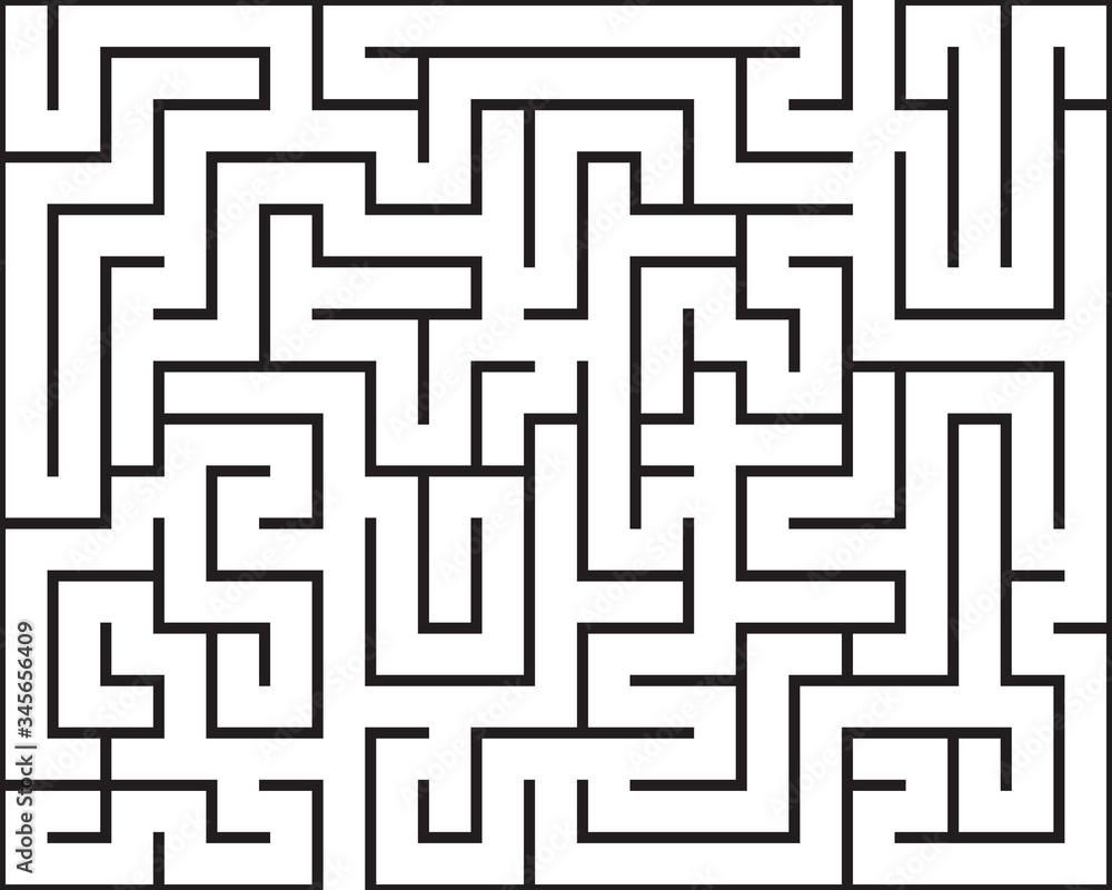 	
Black rectangle maze isolated on white background