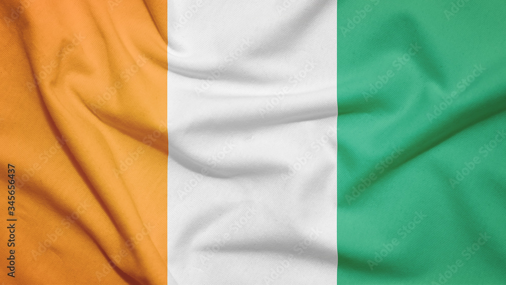 Cote d'Ivoire Ivory coast flag with fabric texture