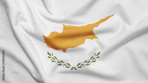 Photography Cyprus flag with fabric texture