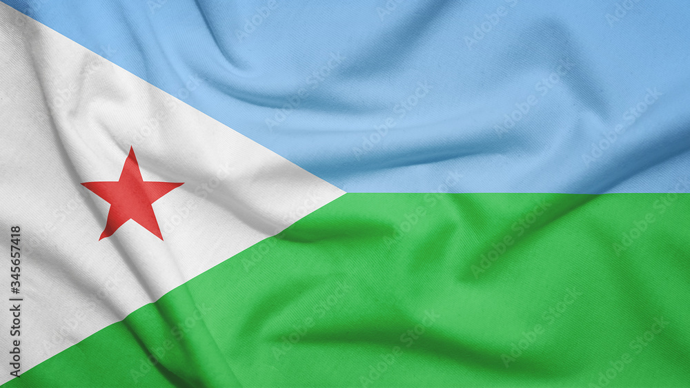 Djibouti flag with fabric texture
