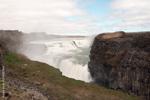 Long time exposure of the Gullfoss waterfall in Iceland. Europe