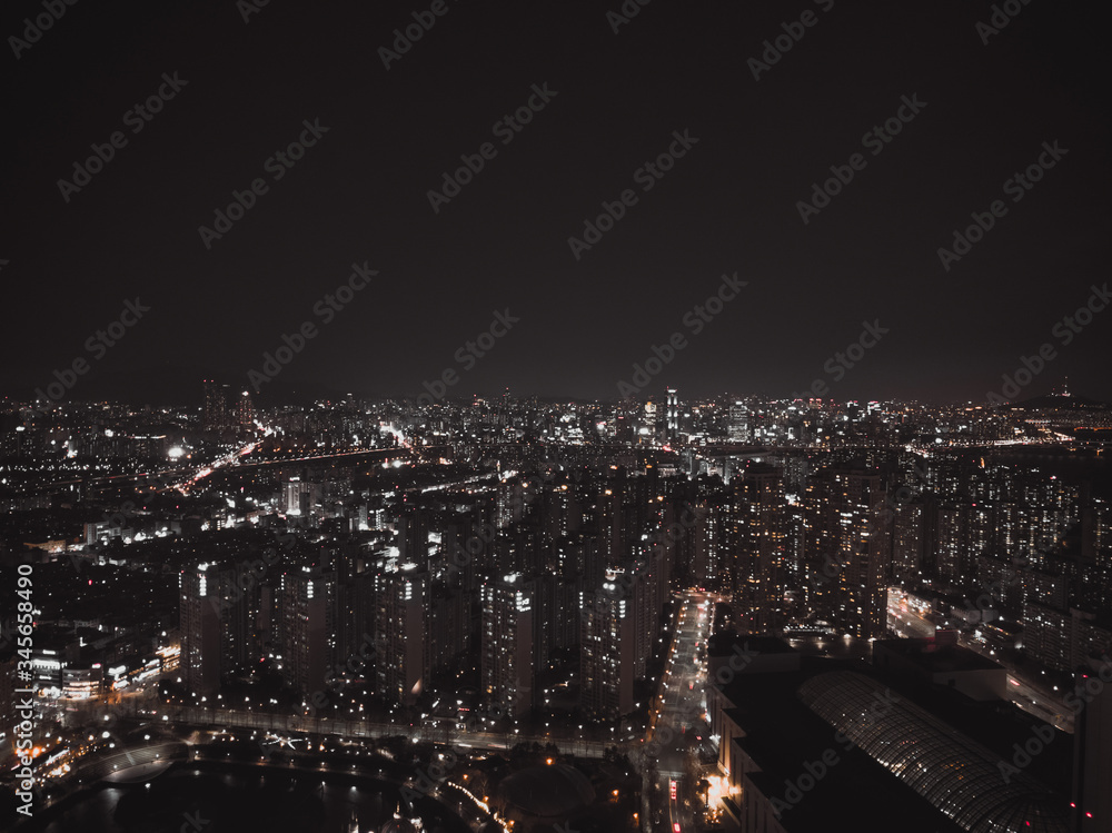 Night view on Seoul city