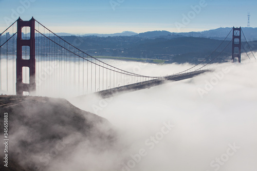 Low Fog  in Golden Gate Bridge,  San Francisco
