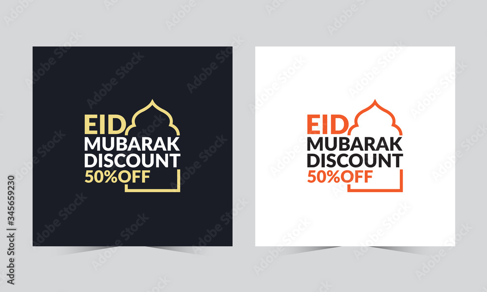Fototapeta premium Creative eid discount template design for social media