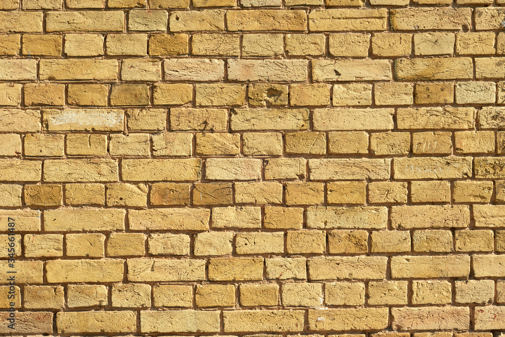 View of the old yellow brick wall.