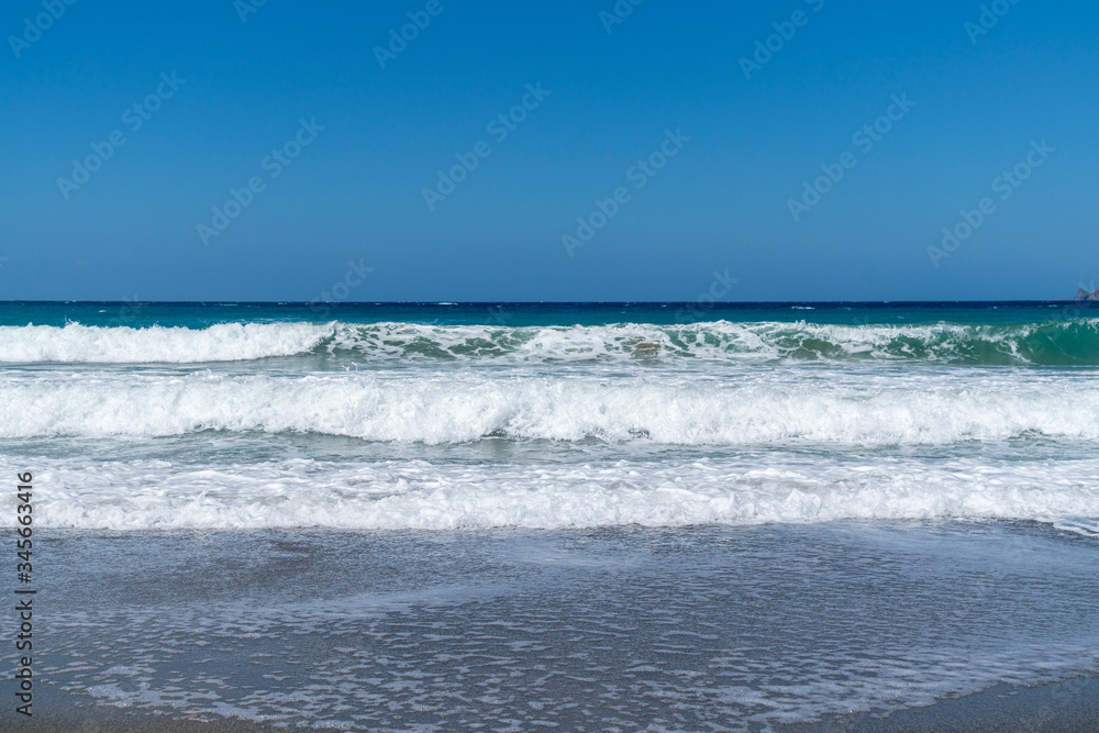 waves on the sea with blue sky
