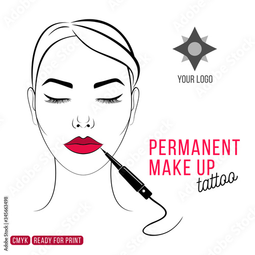 Tattoo permanent makeup. Beauty salon template